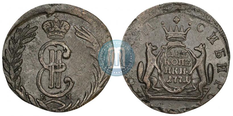 Фото 2 копейки 1771 года КМ 