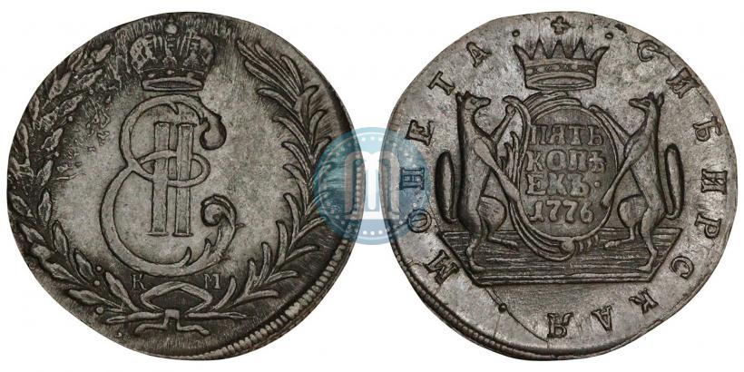 Фото 5 копеек 1776 года КМ 