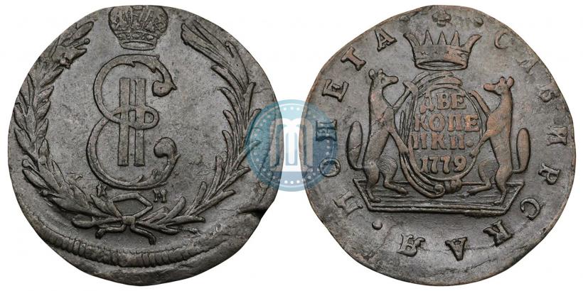 Фото 2 копейки 1779 года КМ 