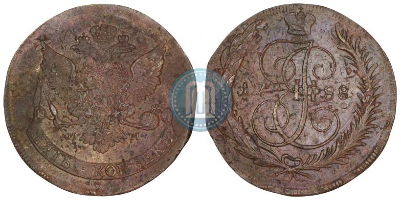 Фото 5 копеек 1788 года ММ 