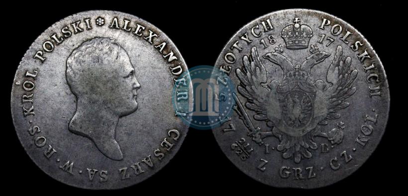 Фото 5 злотых 1817 года IB 