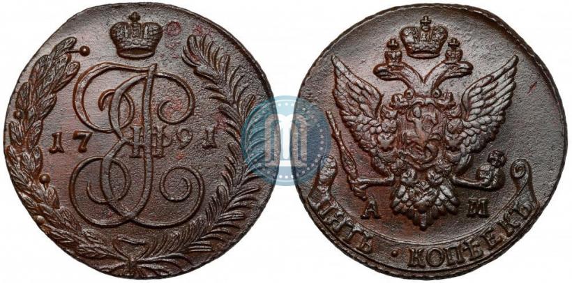 Picture 5 kopecks 1791 year АМ 