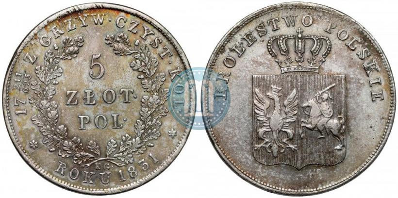 Picture 5 złotych 1831 year KG "Polish uprising"