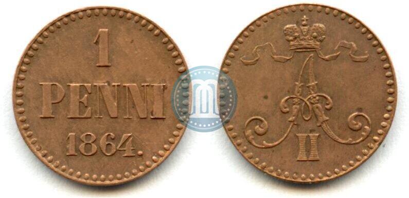 Фото 1 пенни 1864 года  