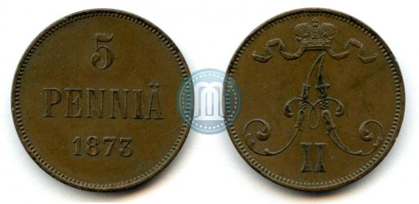 Фото 5 пенни 1873 года  