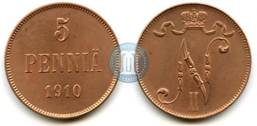 Фото 5 пенни 1910 года  
