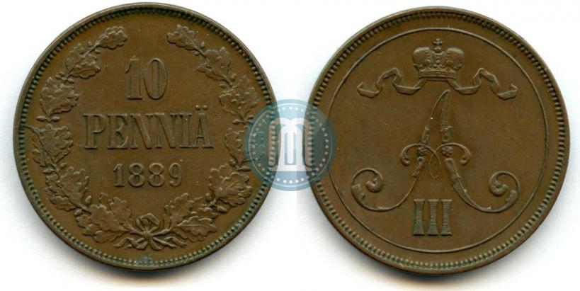 Picture 10 pennia 1889 year  