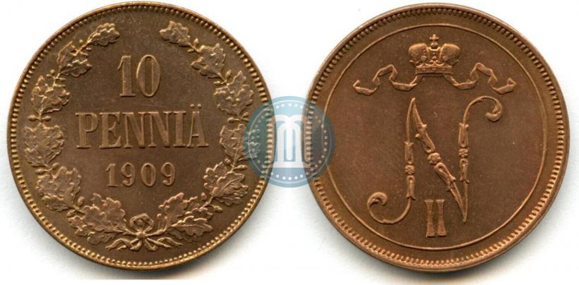 Фото 10 пенни 1909 года  