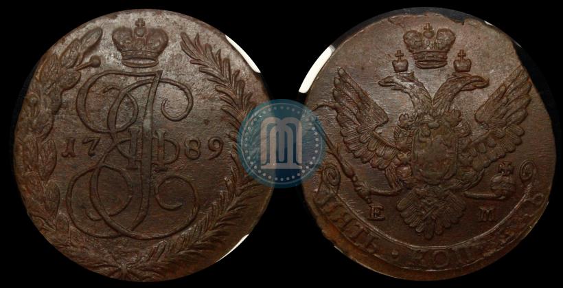 Фото 5 копеек 1789 года ЕМ 