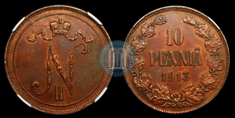 Фото 10 пенни 1913 года  