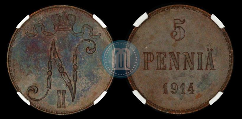 Фото 5 пенни 1914 года  