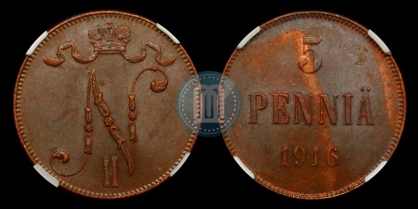 Фото 5 пенни 1916 года  