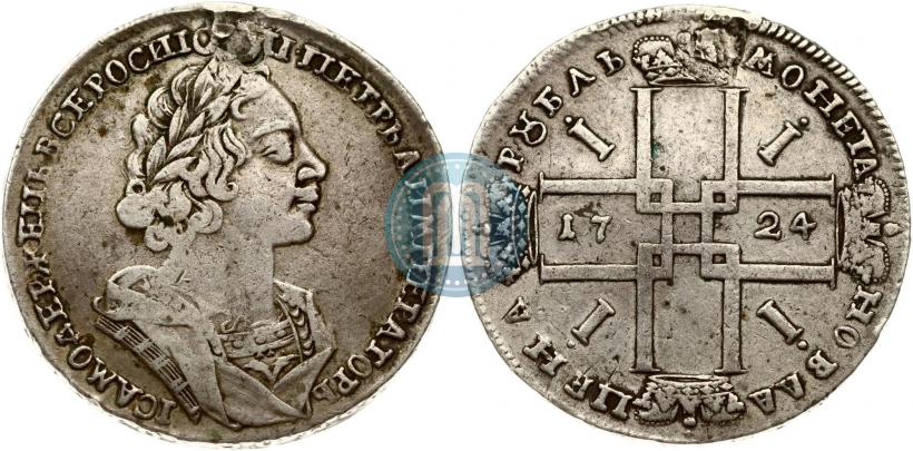 Фото 1 рубль 1724 года  "Портрет в античных доспехах"