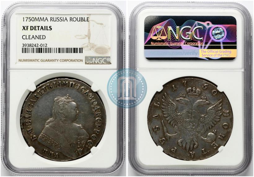 Фото 1 рубль 1750 года ММД 