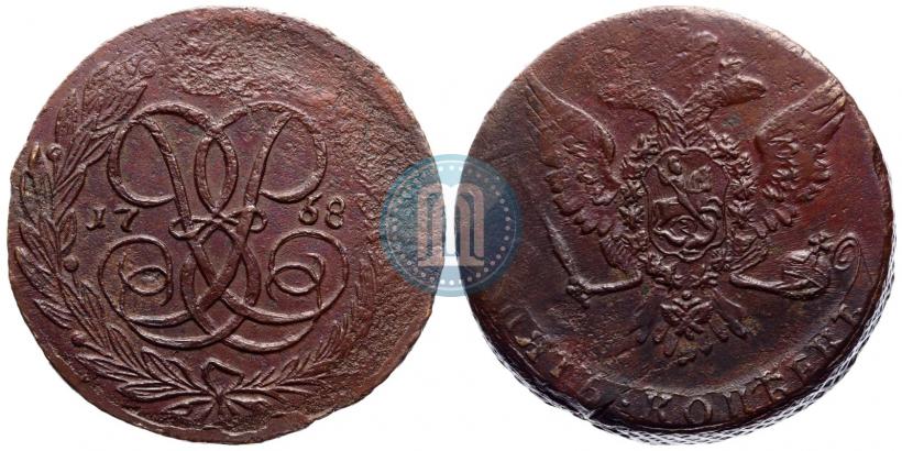 Picture 5 kopecks 1758 year  
