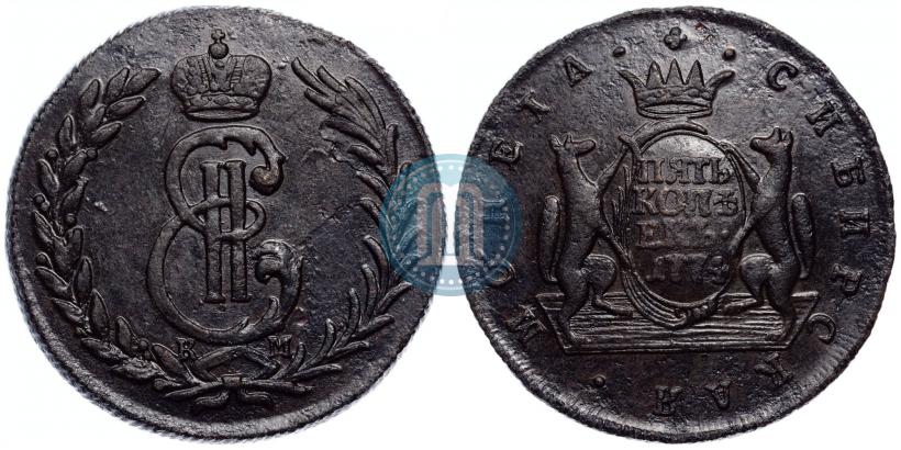 Фото 5 копеек 1774 года КМ 