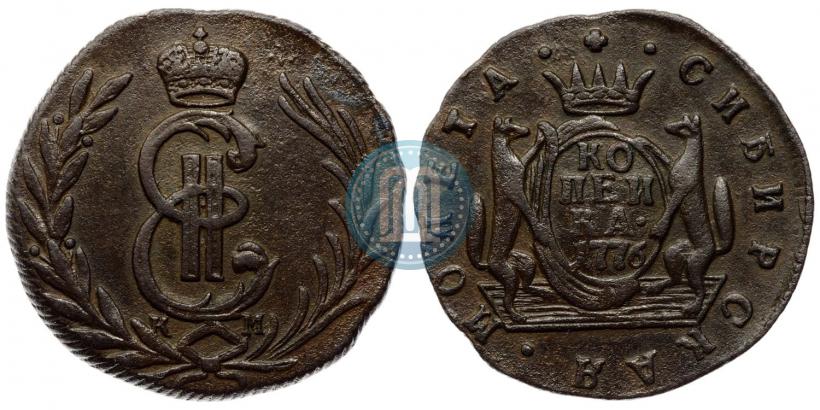 Фото 1 копейка 1776 года КМ 