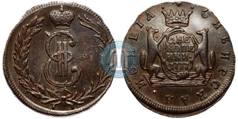 Фото 2 копейки 1777 года КМ 