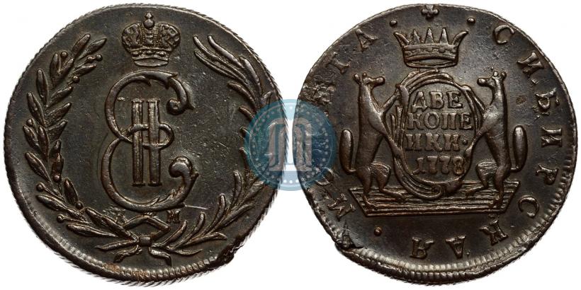 Фото 2 копейки 1778 года КМ 