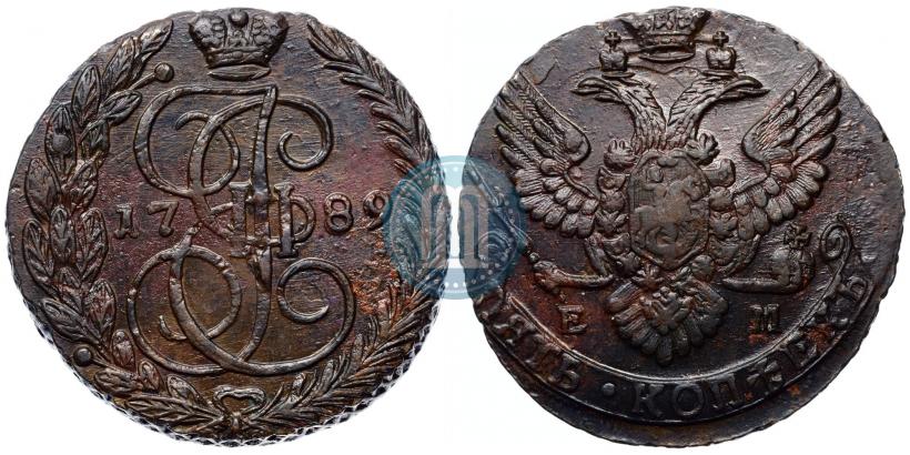 Фото 5 копеек 1789 года ЕМ 
