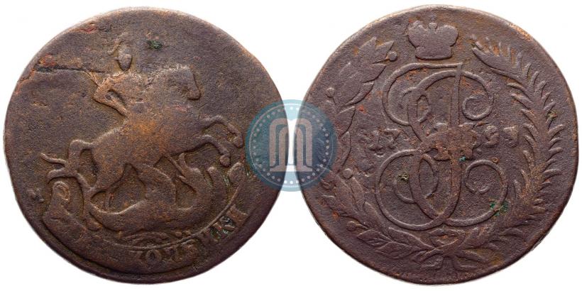 Фото 2 копейки 1795 года ММ 