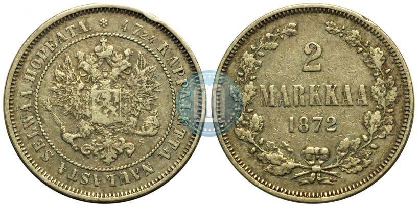 Picture 2 markkaa 1872 year S 