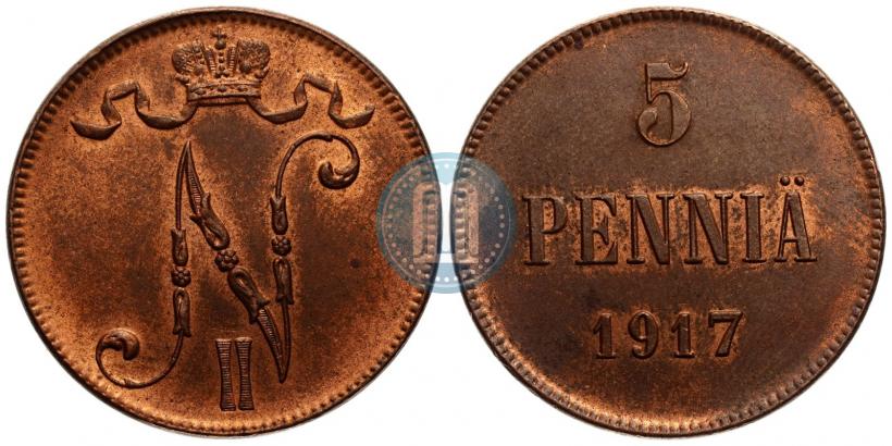 Picture 5 pennia 1917 year  