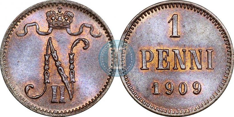 Picture 1 penni 1909 year  