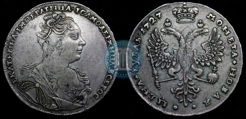 Фото 1 рубль 1726 года  "Московский тип, портрет влево"