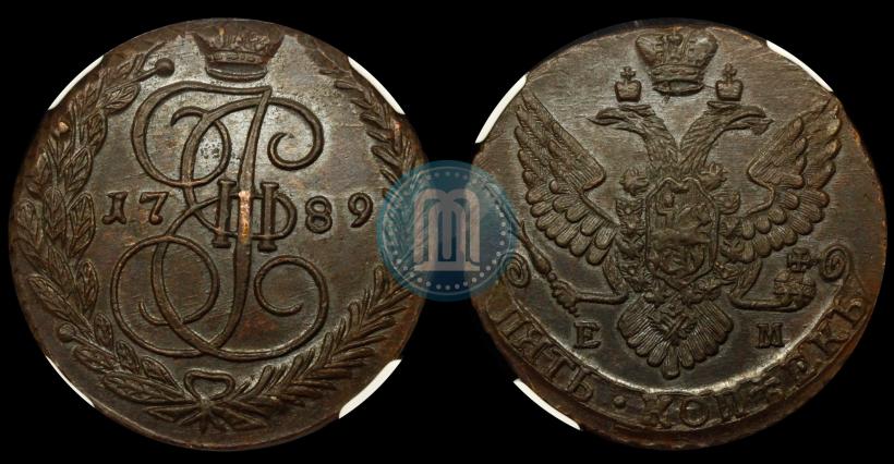 Фото 5 копеек 1789 года ЕМ 
