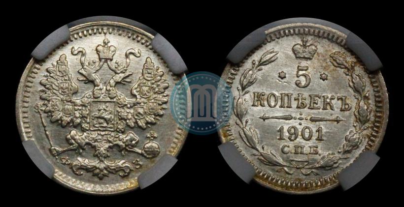 Picture 5 kopecks 1901 year СПБ-ФЗ 