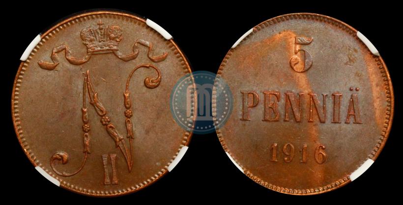 Picture 5 pennia 1916 year  