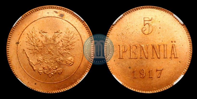 Picture 5 pennia 1917 year  