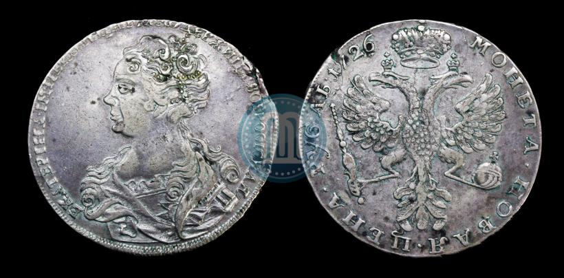 Picture 1 rouble 1726 year  "Moscow type, portrait turned to the left"