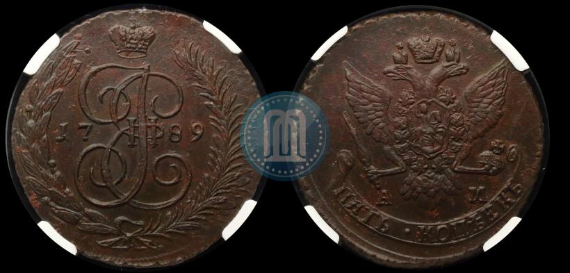 Picture 5 kopecks 1789 year ЕМ 