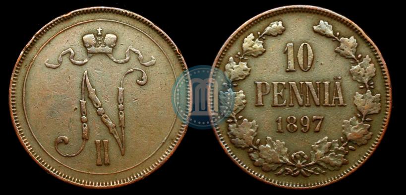Picture 10 pennia 1897 year  