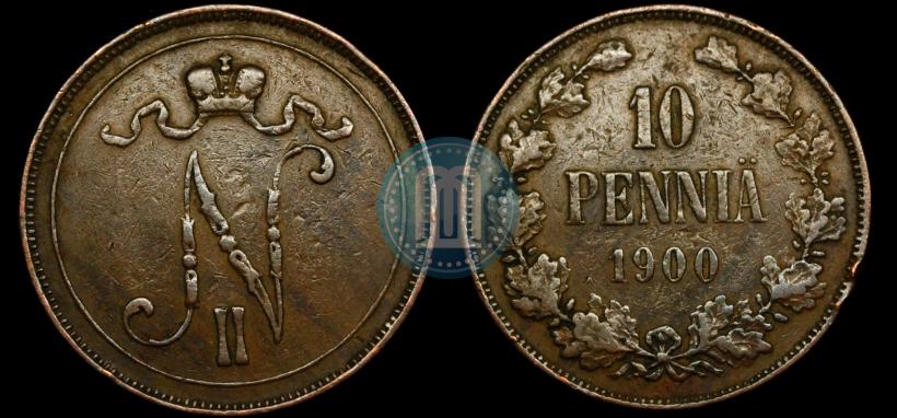 Picture 10 pennia 1900 year  