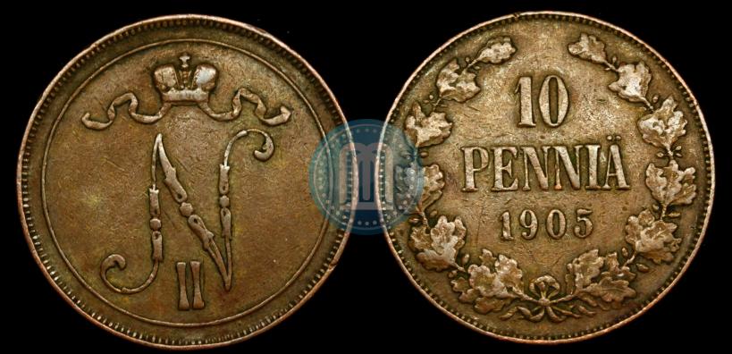 Picture 10 pennia 1905 year  