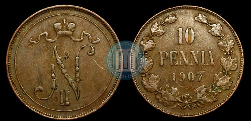Picture 10 pennia 1907 year  