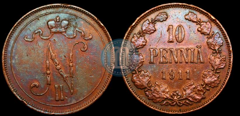 Picture 10 pennia 1911 year  