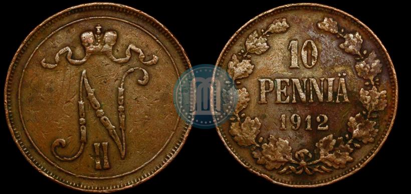 Picture 10 pennia 1912 year  