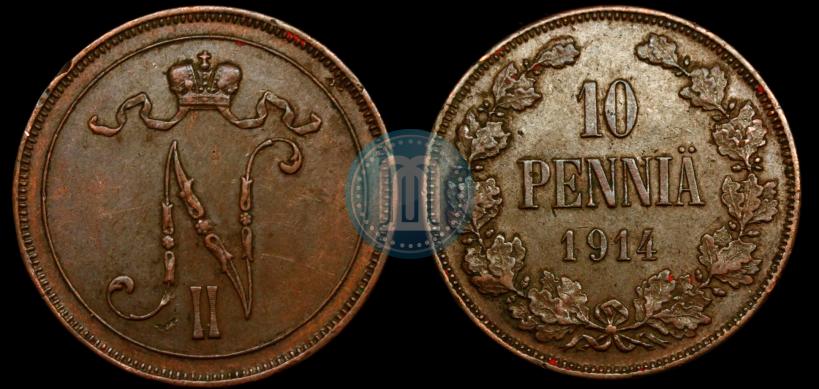 Picture 10 pennia 1914 year  