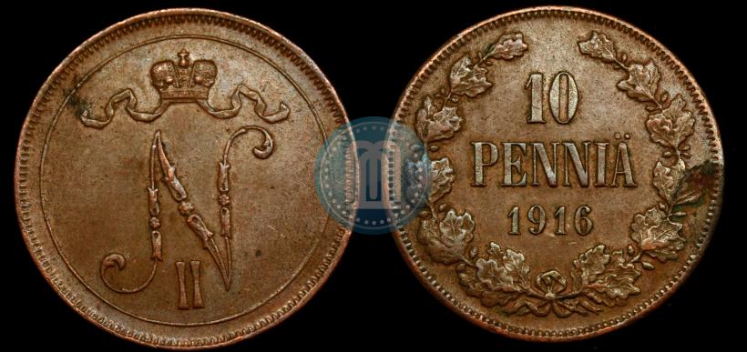 Picture 10 pennia 1916 year  