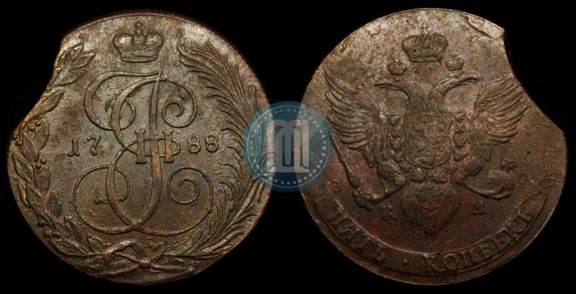 Фото 5 копеек 1788 года КМ 