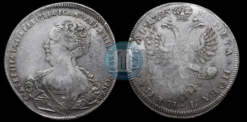 Picture 1 rouble 1725 year СПБ "Petersburg type, portrait turned to the left"