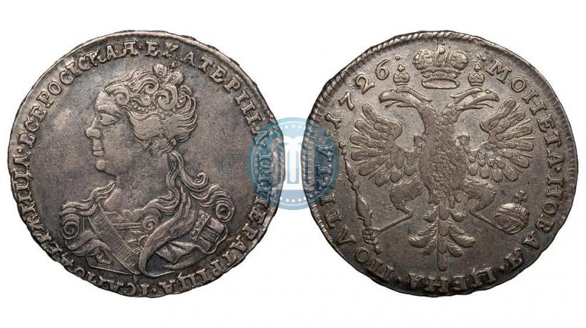 Picture Poltina 1726 year  "Moscow type, portrait turned to the left"