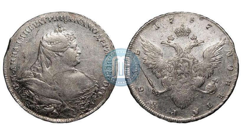 Picture 1 rouble 1737 year  "Portrait by Gedlinger"