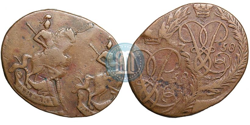 Picture 2 kopecks 1758 year  "Nominal under St. George"