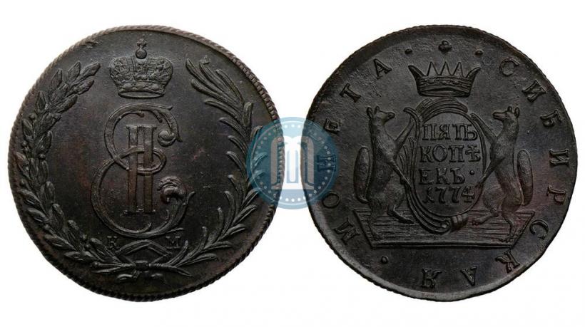 Picture 5 kopecks 1774 year КМ 