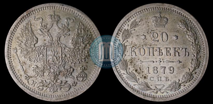 Фото 20 копеек 1879 года СПБ-НФ 
